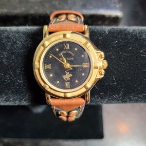 Beverly Hills Polo Club Gold Watch with Tan Strap